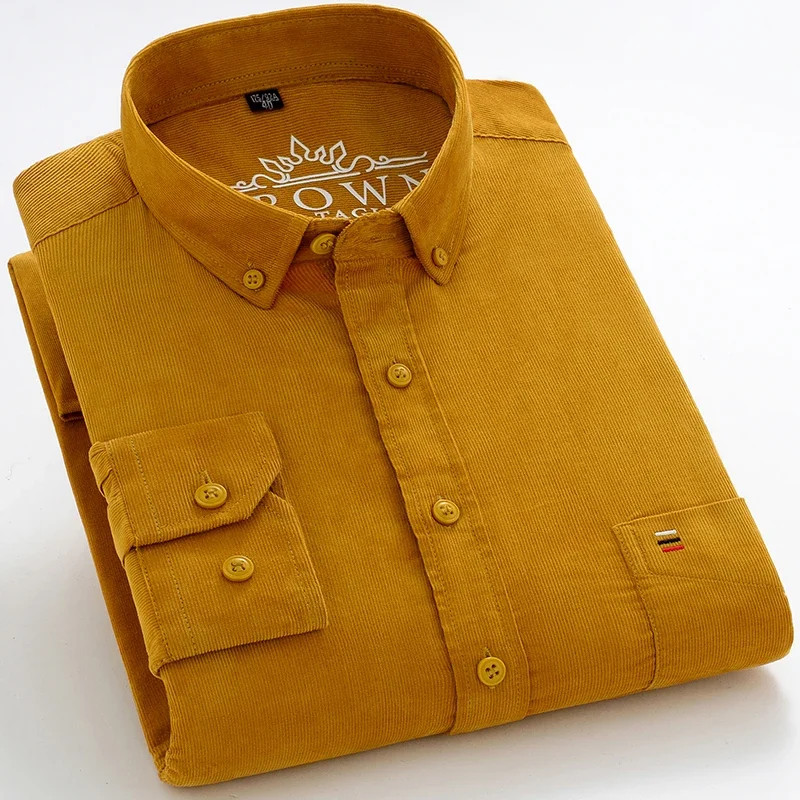 Solid Corduroy Cotton Casual Shirt for Men S~7xl Long Sleeve Regular Fit Business Mens Office Shirts with Pocket Autumn Winter
Solid Corduroy Cotton Casual Shirt for Men S~7xl Long Sleeve Regular Fit Business Mens Office Shirts with Pocket Autumn Winter