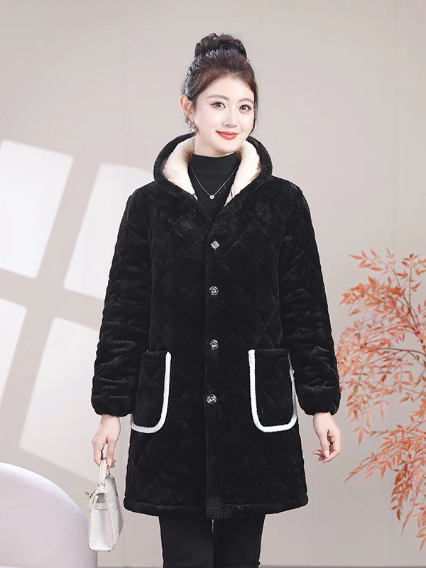Thiened Winter Cotton or Women Fce Lined Warm Mommy Sle Large Size Cotton Coat mid Length
Thiened Winter Cotton or Women Fce Lined Warm Mommy Sle Large Size Cotton Coat mid Length