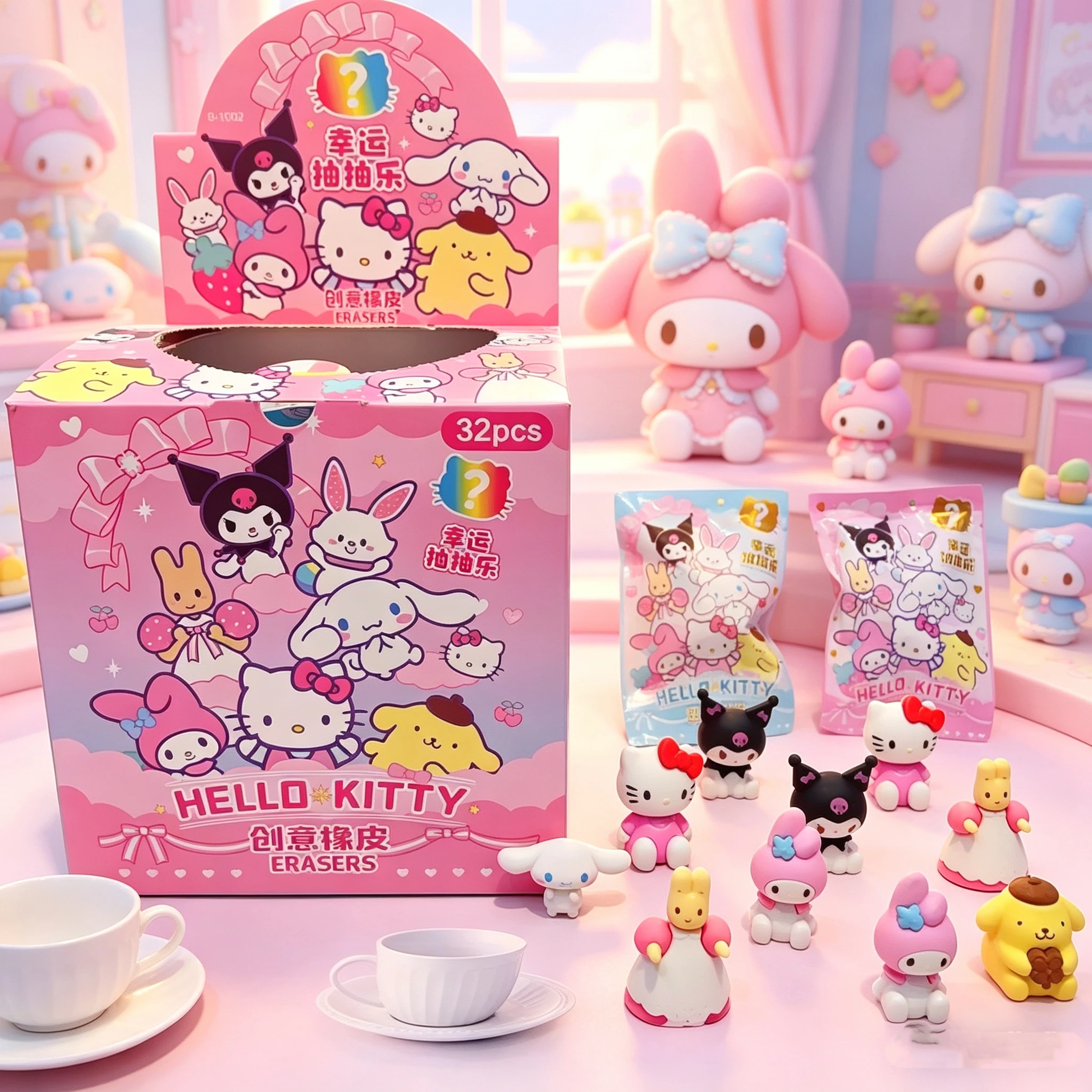 Sanrio 32pcs Eraser Kawaii Student Stationery Kuromi Hello Kitty Cartoon 3D Eraser Cleaning Tools School Children'S Gifts
Sanrio 32pcs Eraser Kawaii Student Stationery Kuromi Hello Kitty Cartoon 3D Eraser Cleaning Tools School Children'S Gifts