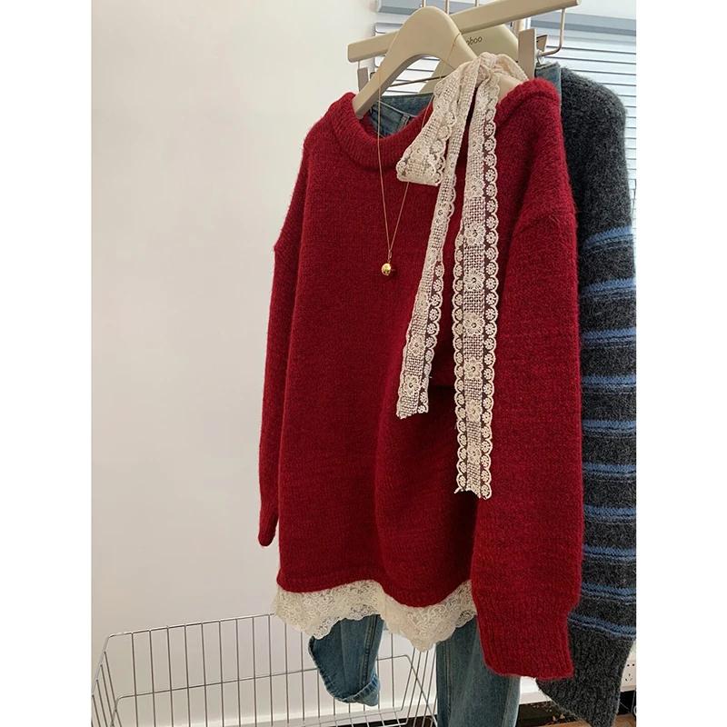 Lace oulder Bowed Loose Design Sweater Women's Faionable Casual Sle Winter Autumn Season Polyester Fiber Long Sve ro...
Lace oulder Bowed Loose Design Sweater Women's Faionable Casual Sle Winter Autumn Season Polyester Fiber Long Sve ro...