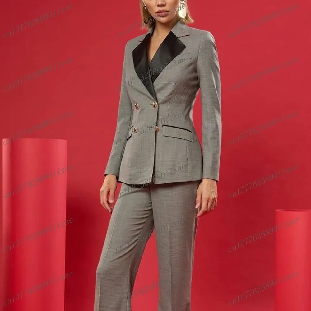 New Black Collar Grey Women Suits Lady Business Office Tuxedos Mother Wedding Party Formal Ladies 2 Piece Set Jacket Pants
New Black Collar Grey Women Suits Lady Business Office Tuxedos Mother Wedding Party Formal Ladies 2 Piece Set Jacket Pants