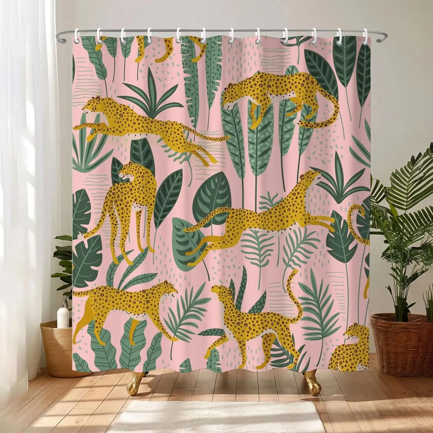 Tropical Jungle Safari Leopard Print Animal Shower Curtain Polyester Bathroom Curtain Waterproof Home Decor Gift
Tropical Jungle Safari Leopard Print Animal Shower Curtain Polyester Bathroom Curtain Waterproof Home Decor Gift