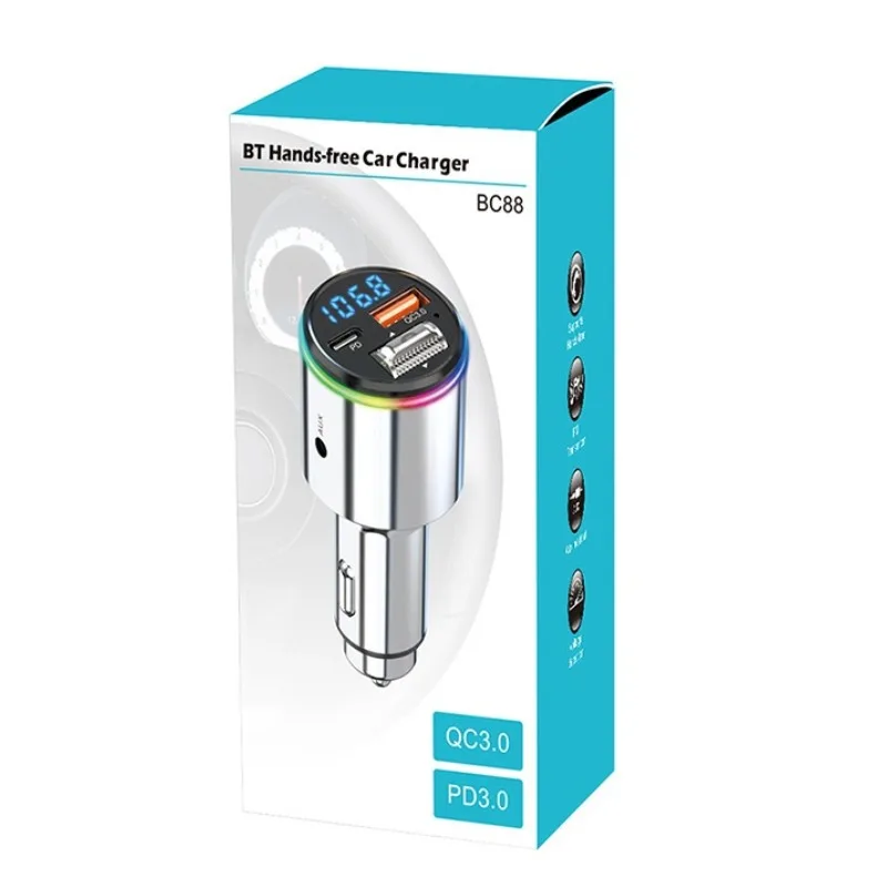 BC88 PD30W Bluetooth 5.3 Car MP3 Player FM Transmitter Music Wireless Handsfree with 3.5mm Aux QC3.0 Fast Charging Adapter 
BC88 PD30W Bluetooth 5.3 Car MP3 Player FM Transmitter Music Wireless Handsfree with 3.5mm Aux QC3.0 Fast Charging Adapter