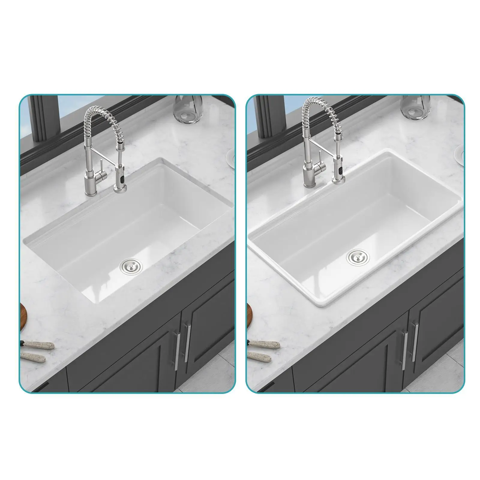 Undermount White Kitchen Sink Ceramic Drop-in Single Bowl Workstation Durable Countertop Sink for Home Kitchen
Undermount White Kitchen Sink Ceramic Drop-in Single Bowl Workstation Durable Countertop Sink for Home Kitchen