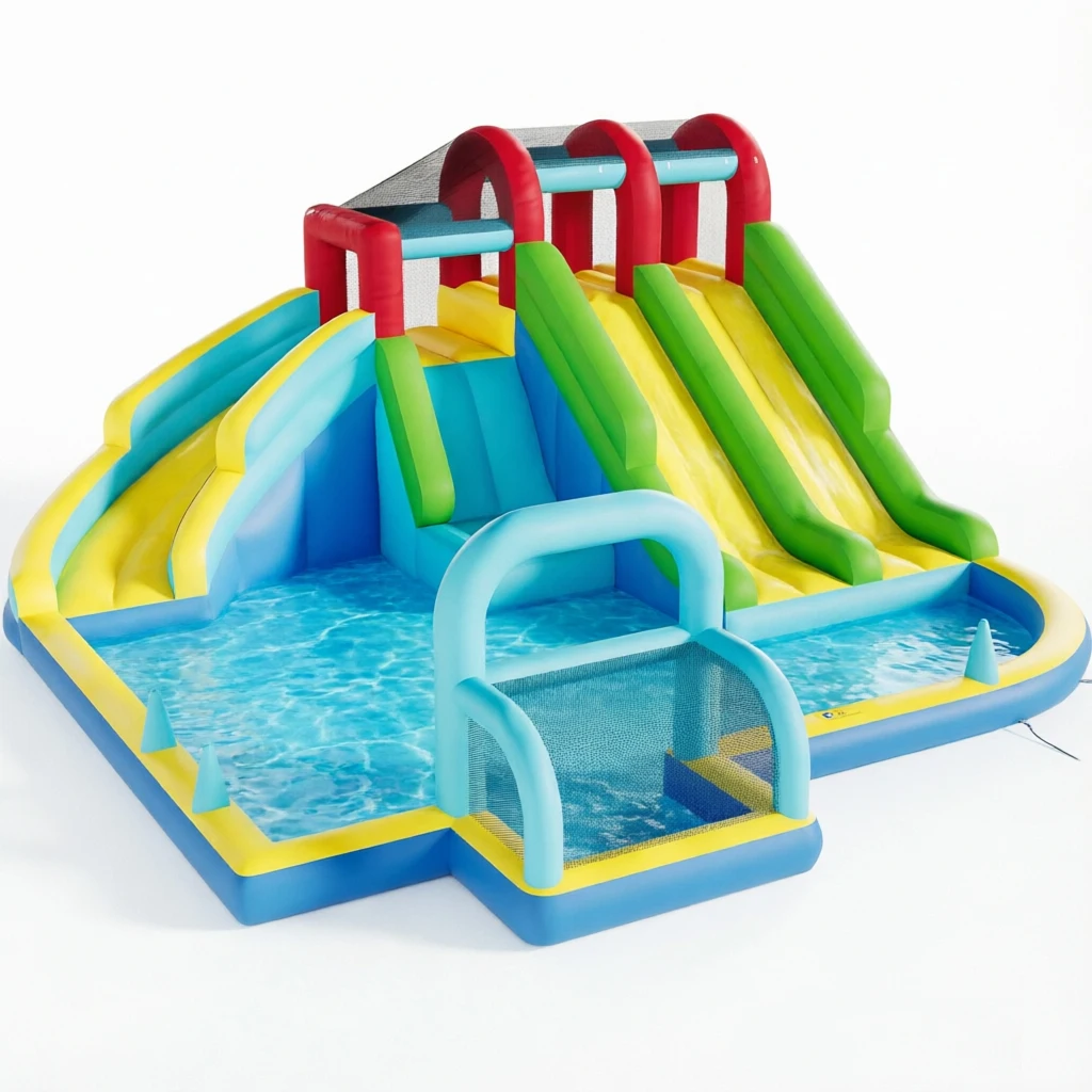 Inflatable 3 Water Slide Bounce House, Premium Oxford Fabric Bouncy Castle with Blower for Kids, Indoor Outdoor Play Center for Backyard Party & Family Fun
Inflatable 3 Water Slide Bounce House, Premium Oxford Fabric Bouncy Castle with Blower for Kids, Indoor Outdoor Play Center for Backyard Party & Family Fun