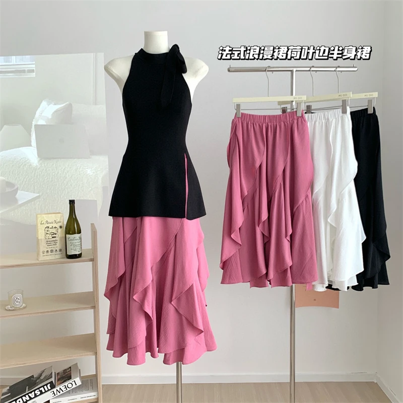 Women's Rose Red A-line Skirt Vintage 90s Aesthetic Y2k Long Skirt Harajuku Korean Style Chiffon Skirt 2000s Clothes Summer 2024
Women's Rose Red A-line Skirt Vintage 90s Aesthetic Y2k Long Skirt Harajuku Korean Style Chiffon Skirt 2000s Clothes Summer 2024