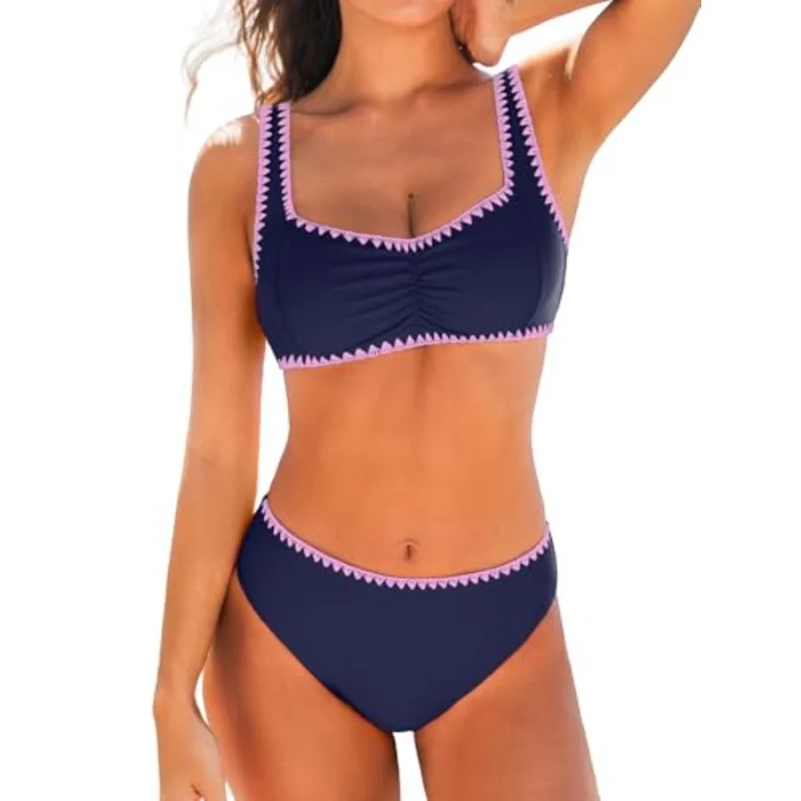 CUPSHE Women's Bikini Sets Sweetheart Neck Adjustable Wide Straps Swimsuit Stitching Bathing Suit Mid Rise
CUPSHE Women's Bikini Sets Sweetheart Neck Adjustable Wide Straps Swimsuit Stitching Bathing Suit Mid Rise
