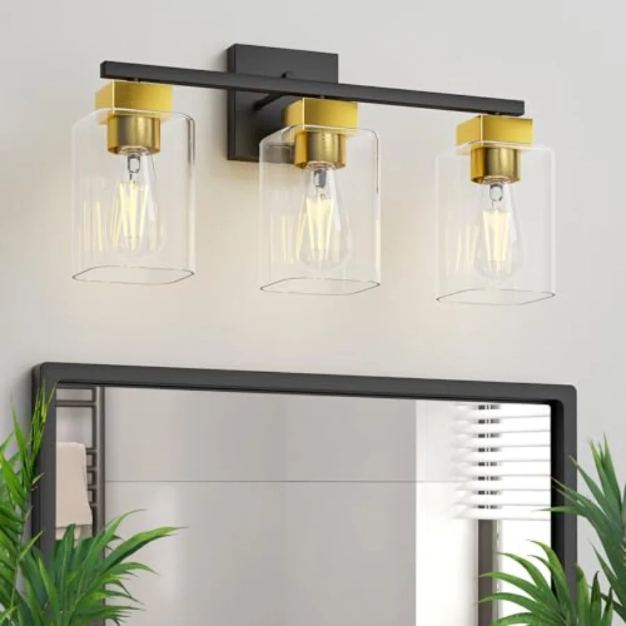 Bathroom Vanity Light, Vanity ing fixtures Over Mirror, Square Design and UL Certification, Wall Sconces with Clear Glass Shade
Bathroom Vanity Light, Vanity ing fixtures Over Mirror, Square Design and UL Certification, Wall Sconces with Clear Glass Shade