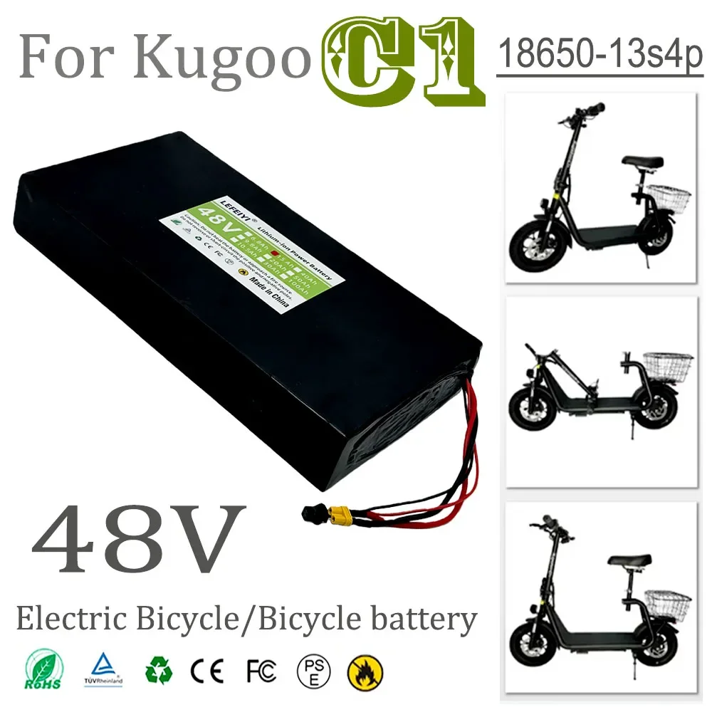 Rechargeable 13S4P 48V 14Ah 672Wh Lithium Battery Pack For Kugoo C1 Electric Bike
Rechargeable 13S4P 48V 14Ah 672Wh Lithium Battery Pack For Kugoo C1 Electric Bike