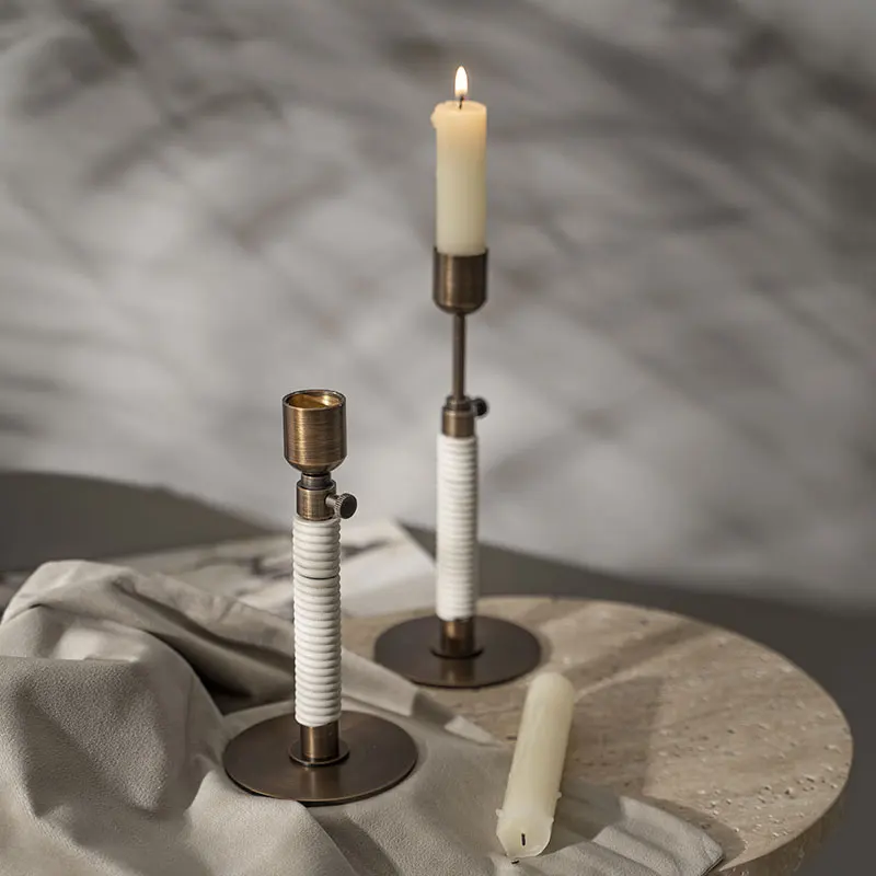 Danish designer Nordic light luxury retro brass candle romantic candlestick home decoration ornaments adjustable
Danish designer Nordic light luxury retro brass candle romantic candlestick home decoration ornaments adjustable