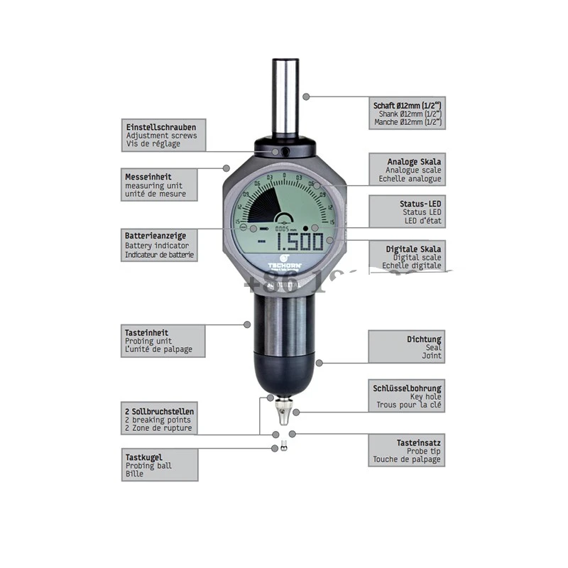 CNC Germany TSCHORN 3D digital display edge finder Thor splitter rod 0.005mm IP67 waterproof probe 01D30012 Cyclmotion
CNC Germany TSCHORN 3D digital display edge finder Thor splitter rod 0.005mm IP67 waterproof probe 01D30012 Cyclmotion