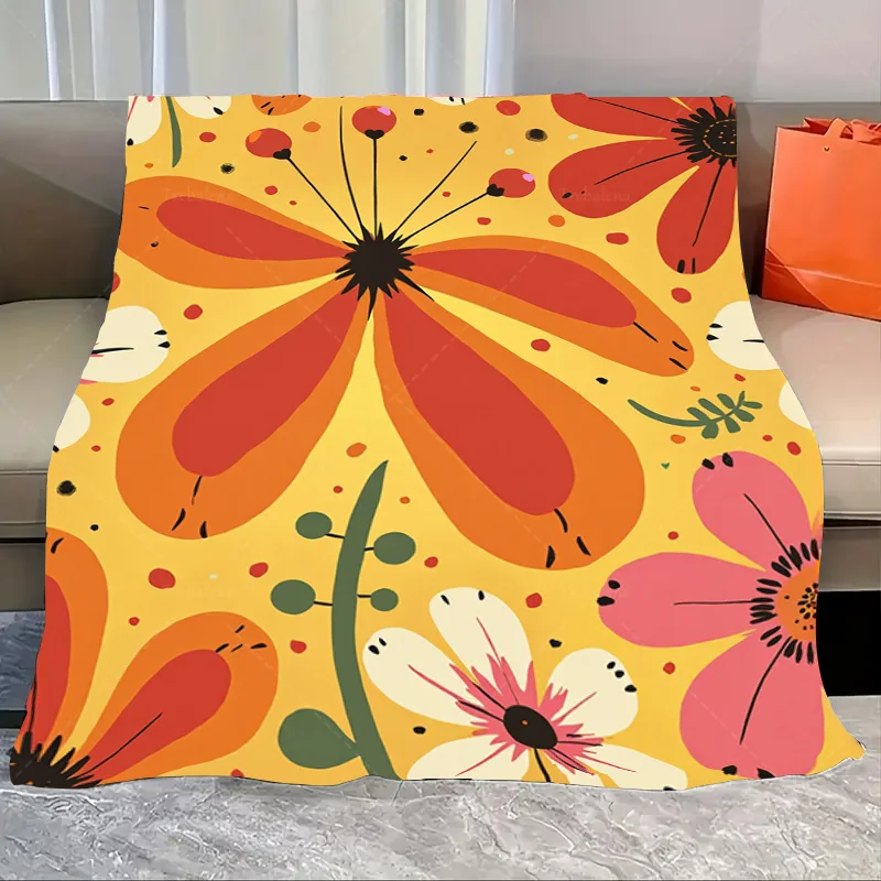 1pc Flannel Blanket Vibrant Floral Throw Blanket - Retro Style for Cozy Living Room Decor
1pc Flannel Blanket Vibrant Floral Throw Blanket - Retro Style for Cozy Living Room Decor
