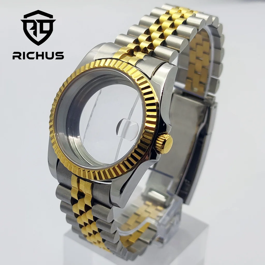 Корпус для часов RICHUS 36/39 мм, серебристый/золотистый, подходит для циферблатов 28,5 мм, совместим с механизмами NH34, NH35, NH36, ETA2824, PT5000, аксессуары для часов
Корпус для часов RICHUS 36/39 мм, серебристый/золотистый, подходит для циферблатов 28,5 мм, совместим с механизмами NH34, NH35, NH36, ETA2824, PT5000, аксессуары для часов