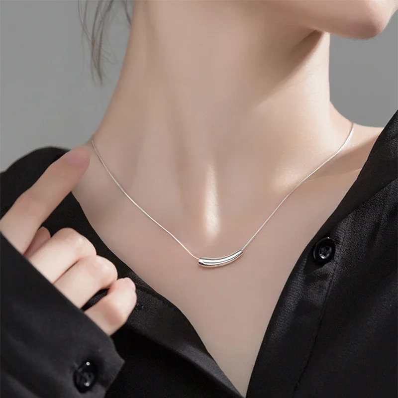 925 Sterling Silver Necklaces Women Fine Jewelry Wedding Accessories Geometric pipe Pendant Beads Necklace Choker de Prata
925 Sterling Silver Necklaces Women Fine Jewelry Wedding Accessories Geometric pipe Pendant Beads Necklace Choker de Prata