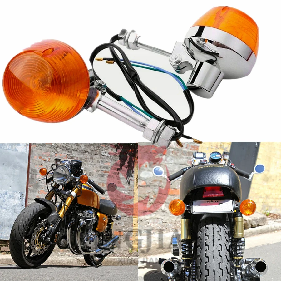 Motorcycle Front and Rear Turn Signal Lights For Honda CT90 CT125 CL70/175/350/450 CM125 CB450/500 Electroplated Halogen Lamps
Motorcycle Front and Rear Turn Signal Lights For Honda CT90 CT125 CL70/175/350/450 CM125 CB450/500 Electroplated Halogen Lamps