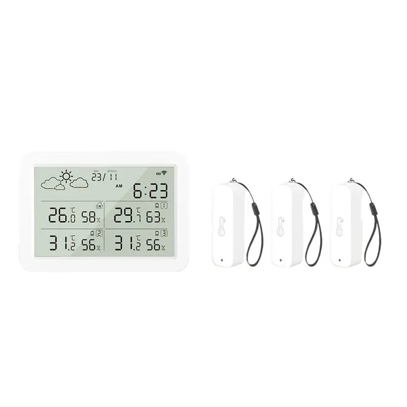 B63B-Tuya Wifi LCD Smart Weather Station Sensor For Weather Forecast Smart Linkage Temper Humidity Calibration/Alarm
B63B-Tuya Wifi LCD Smart Weather Station Sensor For Weather Forecast Smart Linkage Temper Humidity Calibration/Alarm