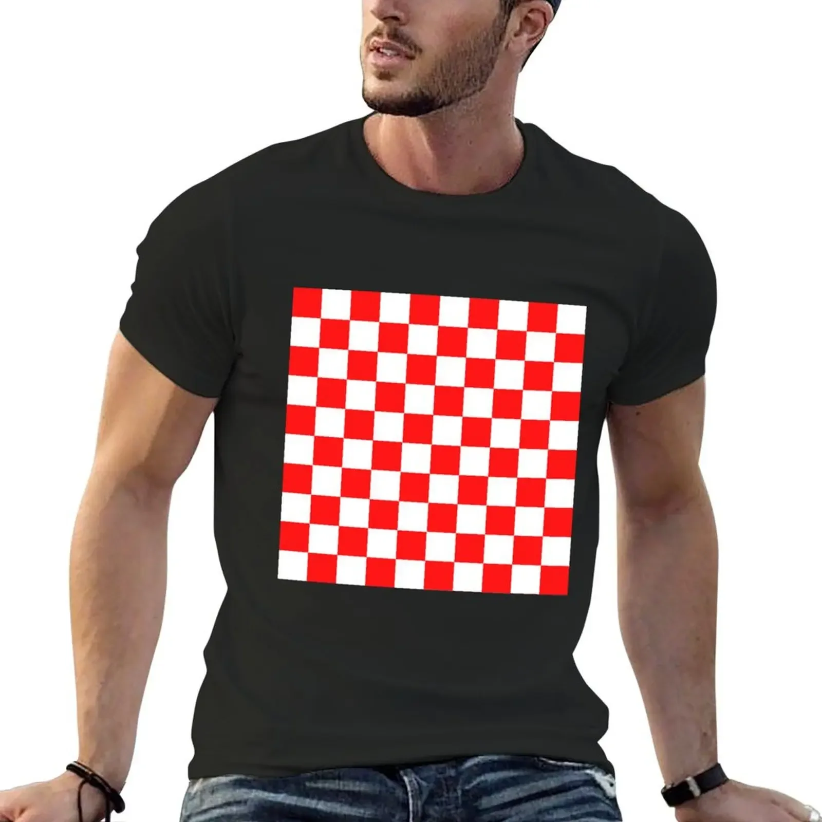 Red and White Checkerboard Pattern T-Shirt man clothes new edition T-shirts for men cotton
Red and White Checkerboard Pattern T-Shirt man clothes new edition T-shirts for men cotton