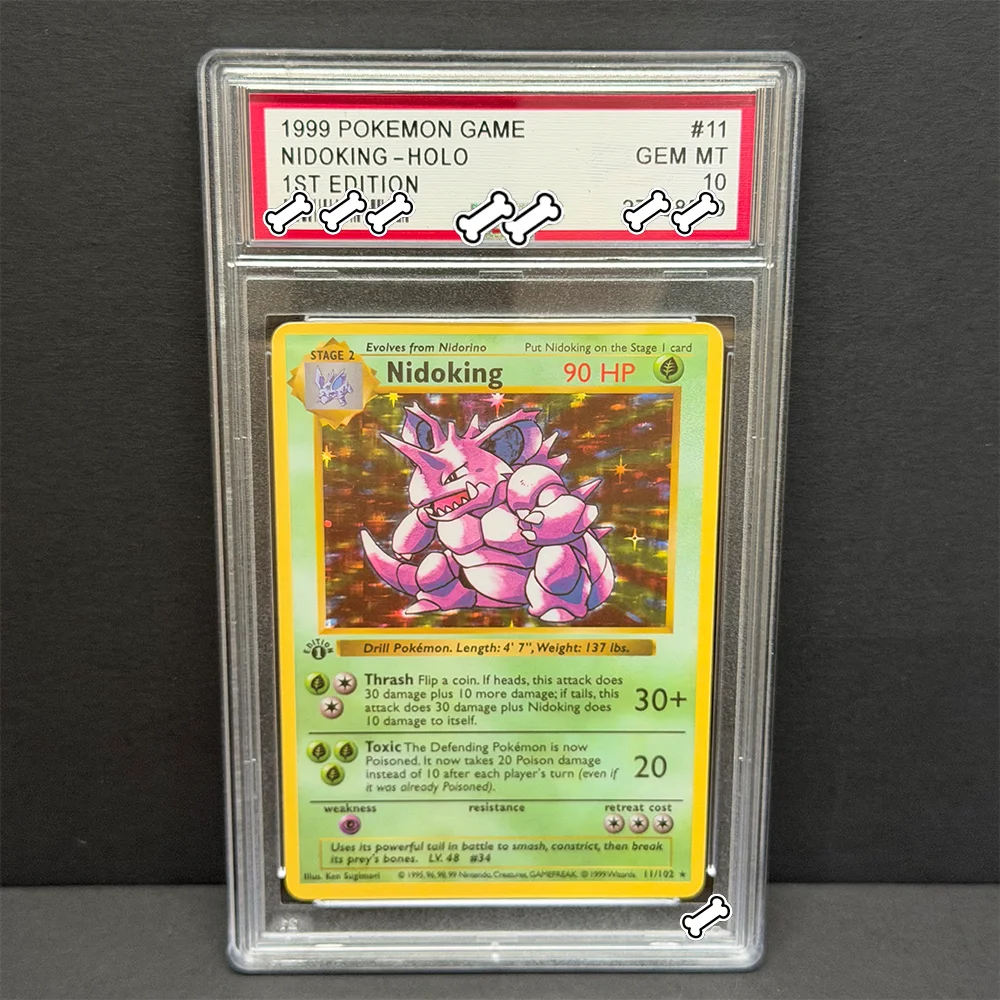 1999 1ST EDITION NIDOKING-HOLO #11 GEM MT 10 PTCG DIY Dropshipping Base Set GREY HAT VAN GOGH Game Proxy Card Gift Toy
1999 1ST EDITION NIDOKING-HOLO #11 GEM MT 10 PTCG DIY Dropshipping Base Set GREY HAT VAN GOGH Game Proxy Card Gift Toy