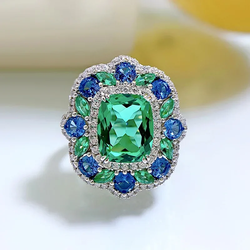 Luxury Emerald Sapphire Diamond Ring 100% Real 925 sterling silver Party Wedding band Rings for Women Bridal Promise Jewelry
Luxury Emerald Sapphire Diamond Ring 100% Real 925 sterling silver Party Wedding band Rings for Women Bridal Promise Jewelry