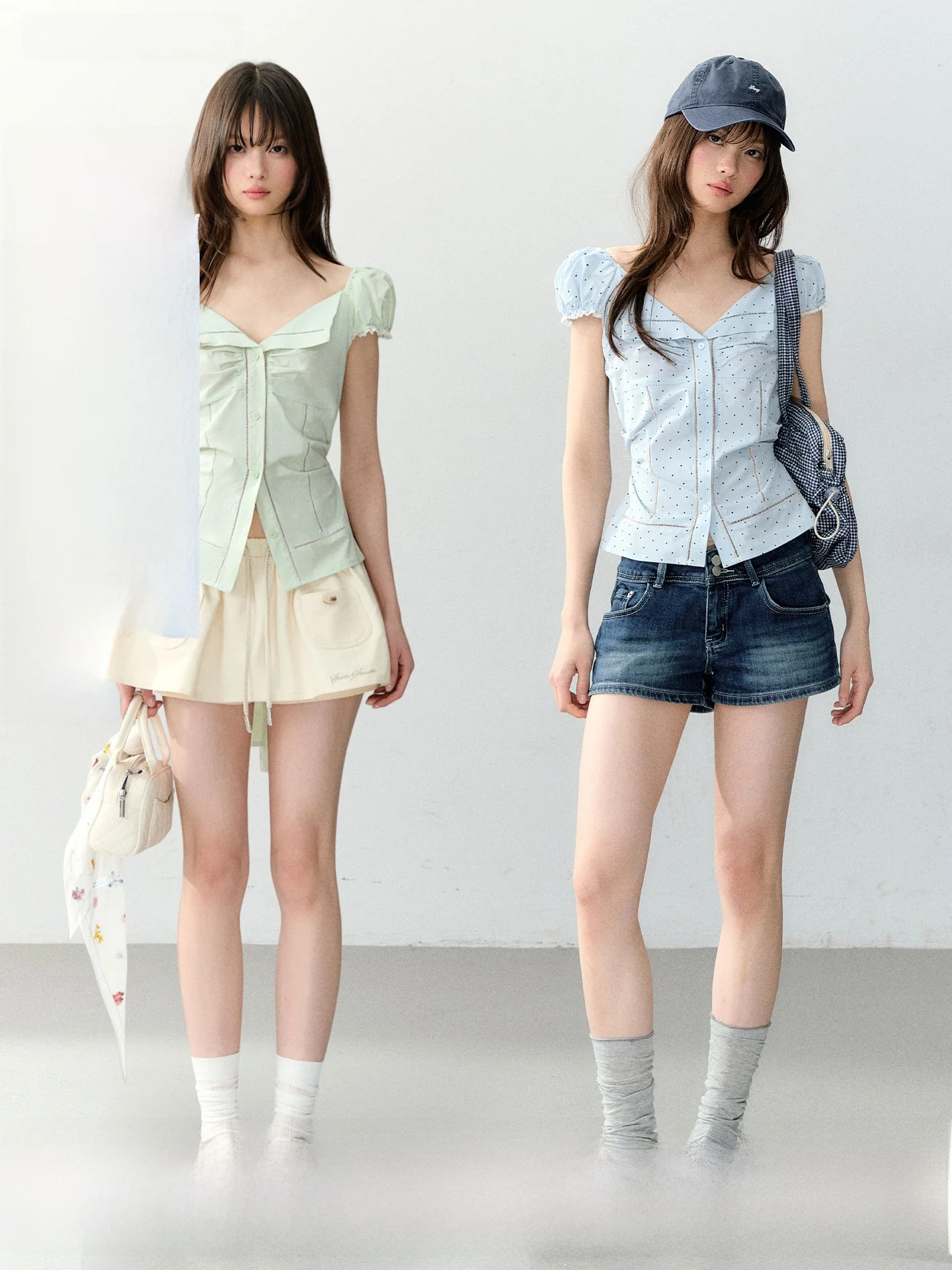 Original Korean Style Polka Dot Bubble Sleeve Silk Waist Cinched Belted Lace Shirt Short Sleeve Women's Fashion Spring Summer
Original Korean Style Polka Dot Bubble Sleeve Silk Waist Cinched Belted Lace Shirt Short Sleeve Women's Fashion Spring Summer