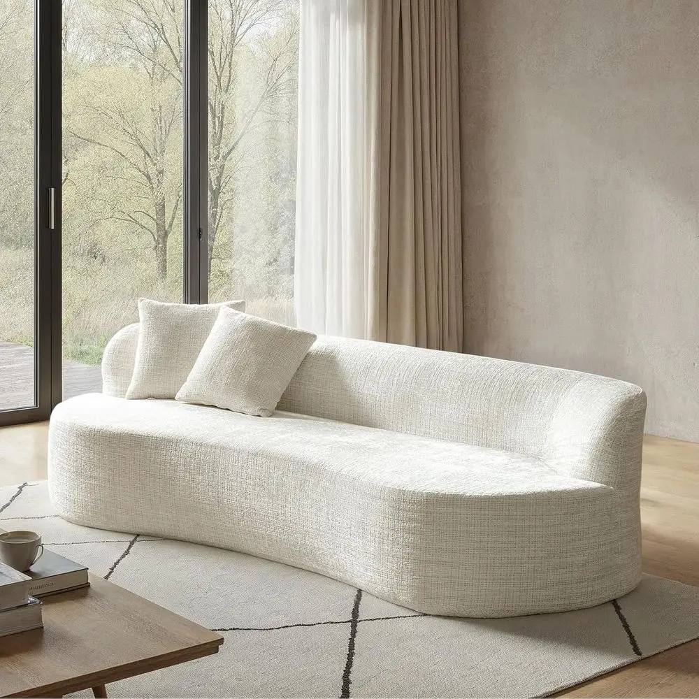 Изогнутый комфортный диван 95 Curved, 3-местный диван-облако с 2 подушками, готов к использованию, цвет слоновой кости, для гостиной
Изогнутый комфортный диван 95 Curved, 3-местный диван-облако с 2 подушками, готов к использованию, цвет слоновой кости, для гостиной