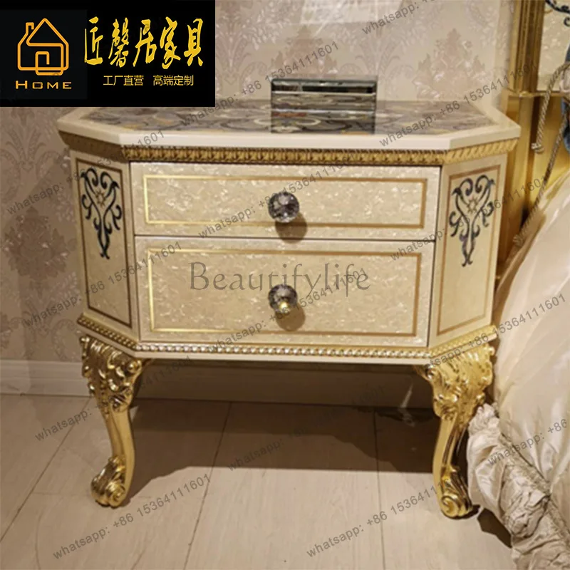 Italian luxury European bedside table, bedroom storage cabinet, solid wood carving
Italian luxury European bedside table, bedroom storage cabinet, solid wood carving