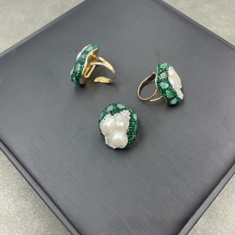 Natural Irregular Pearl Women'S Ring, Personalized, Fashionable, Simple, Handmade Inlaid With Rhinestones, Exquisite Jewelry
Natural Irregular Pearl Women'S Ring, Personalized, Fashionable, Simple, Handmade Inlaid With Rhinestones, Exquisite Jewelry