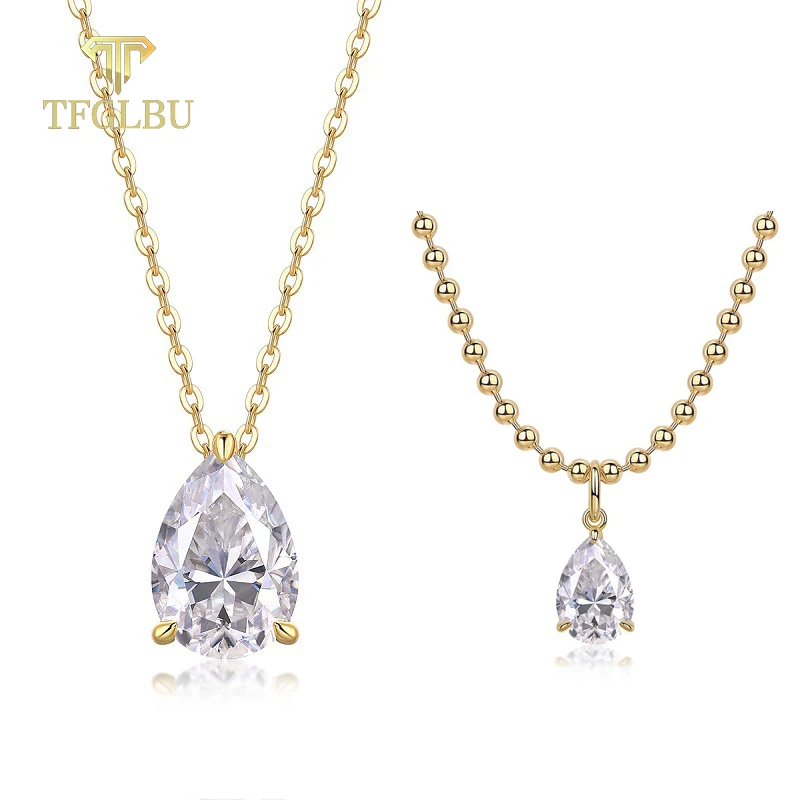 TFGLBU Trendy 1/4CT D Color Pear Cut Moissanite Necklace for Women 18k Gold Plated Jewelry 100% Sterling Silver 925 Pendant Gift
TFGLBU Trendy 1/4CT D Color Pear Cut Moissanite Necklace for Women 18k Gold Plated Jewelry 100% Sterling Silver 925 Pendant Gift