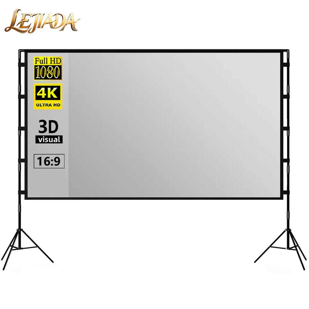 LEJIADA 84inch Anti-Light 4KHD Double Triangular Metal Bracket Portable Foldable Thicken Projection Screen Outdoor Party Camping
LEJIADA 84inch Anti-Light 4KHD Double Triangular Metal Bracket Portable Foldable Thicken Projection Screen Outdoor Party Camping