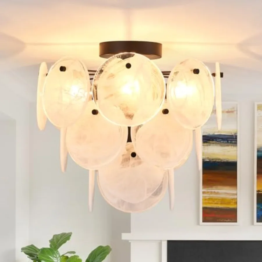 Modern flush mount glass ceiling light for hallway, black vintage chandelier fixture, 4-light unique design in black glass for
Modern flush mount glass ceiling light for hallway, black vintage chandelier fixture, 4-light unique design in black glass for