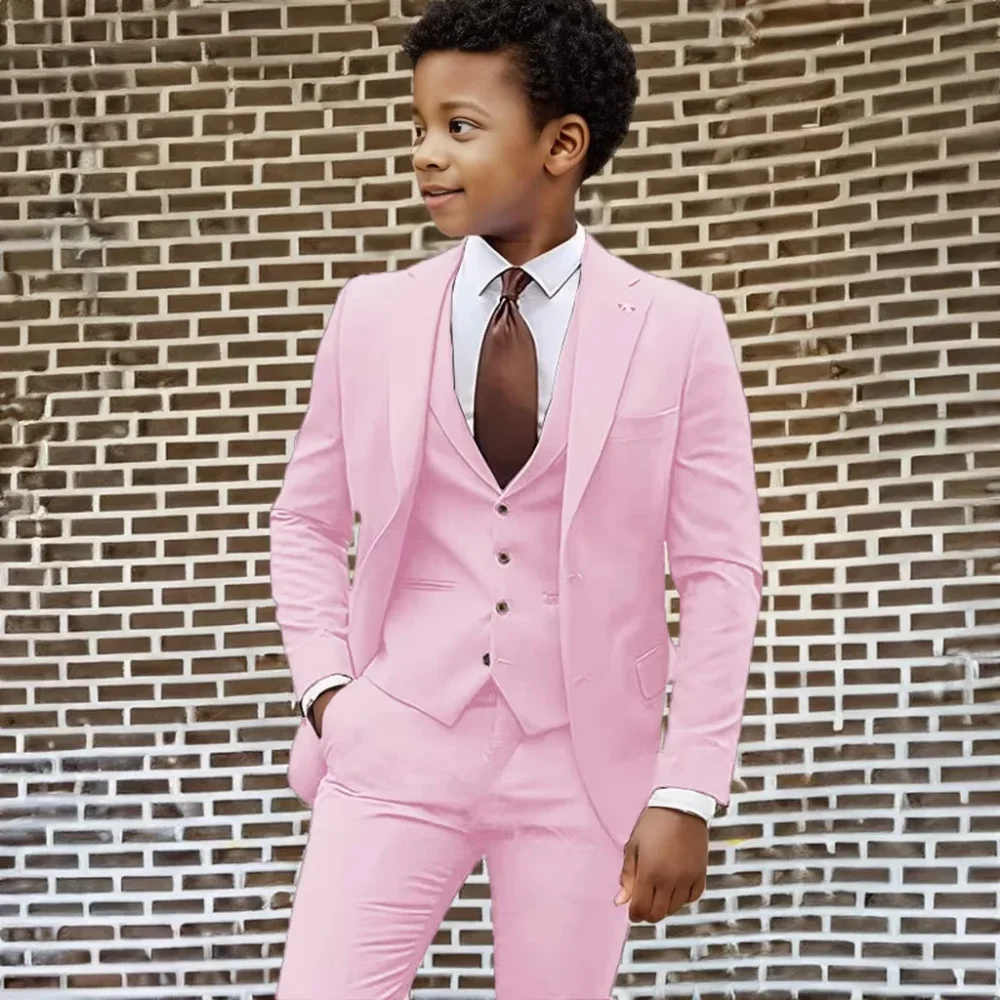 3 Pieces Boy Suits Costume Child White Jacket Sets Pink Vest Pant Boys Formal Party Suit Kids Wedding Tuxedo Suit
3 Pieces Boy Suits Costume Child White Jacket Sets Pink Vest Pant Boys Formal Party Suit Kids Wedding Tuxedo Suit