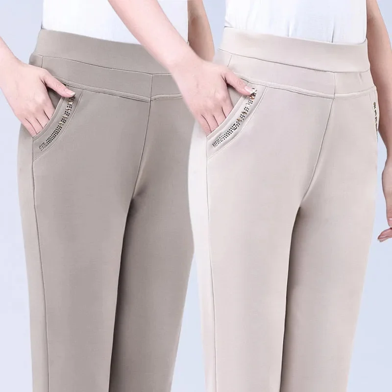 Casual Pants Middle-Aged Elderly Elastic Ladies 2023 New Mom Pants Women's Summer Thin High Waist Loose Straight Trousers Female
Casual Pants Middle-Aged Elderly Elastic Ladies 2023 New Mom Pants Women's Summer Thin High Waist Loose Straight Trousers Female