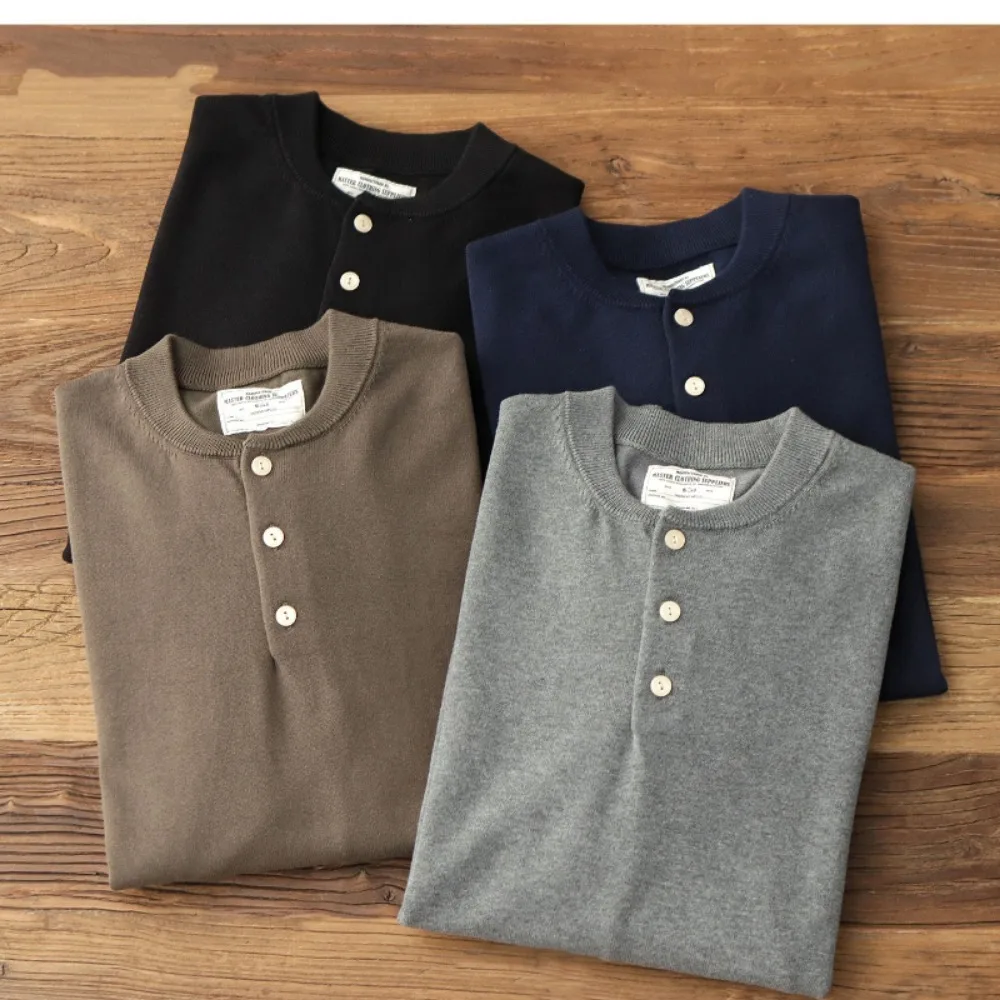 Новый осенний свитер с воротником Генри в американском стиле ретро, пуловер из чистого хлопка, повседневный мужской топ с длинными рукавами
Новый осенний свитер с воротником Генри в американском стиле ретро, пуловер из чистого хлопка, повседневный мужской топ с длинными рукавами