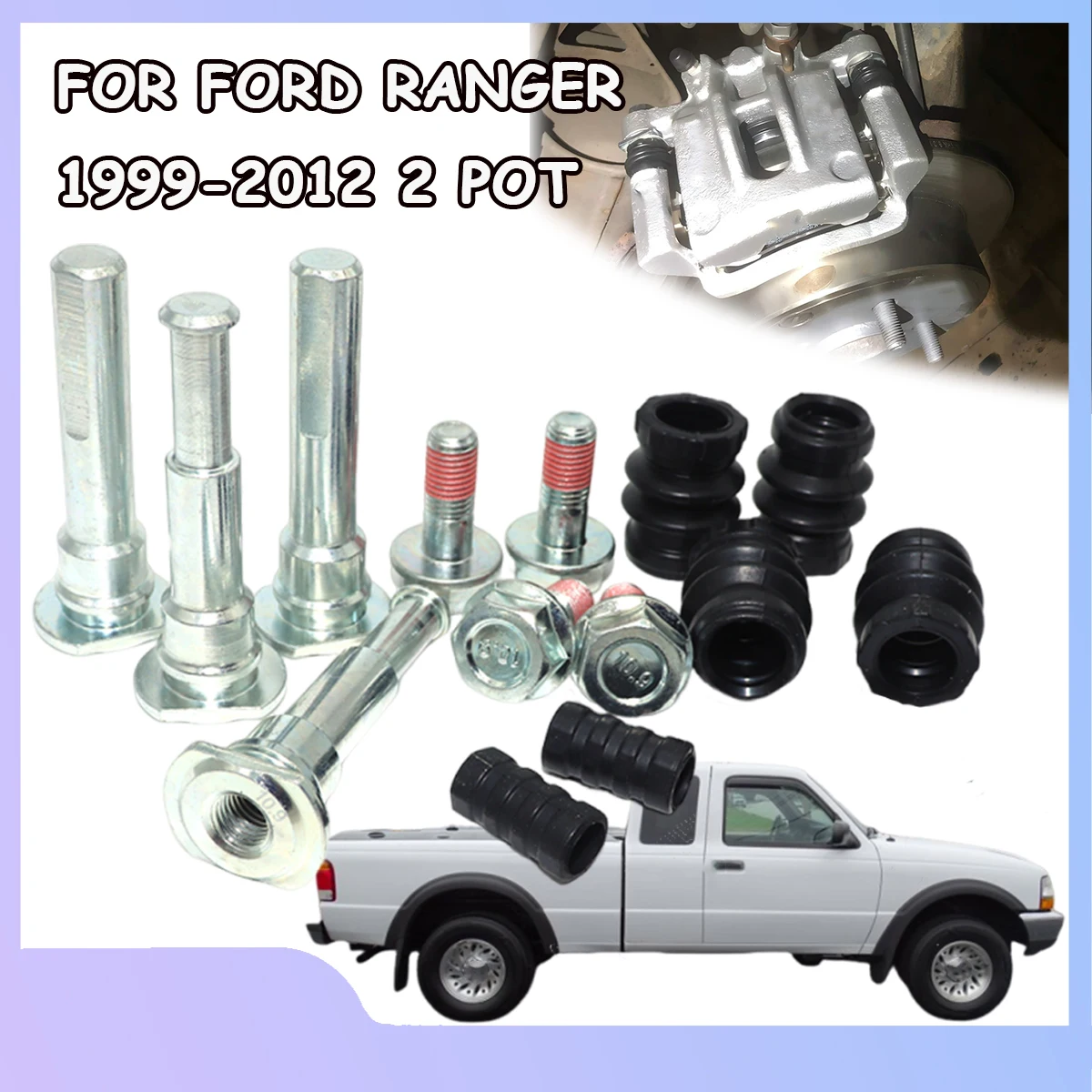 Front Left Right Brake Caliper Cylinder Slider Guide Pin Bolts Rubber Bushing Boot Seal Kit For FORD RANGER 1999-2012 2 POT
Front Left Right Brake Caliper Cylinder Slider Guide Pin Bolts Rubber Bushing Boot Seal Kit For FORD RANGER 1999-2012 2 POT