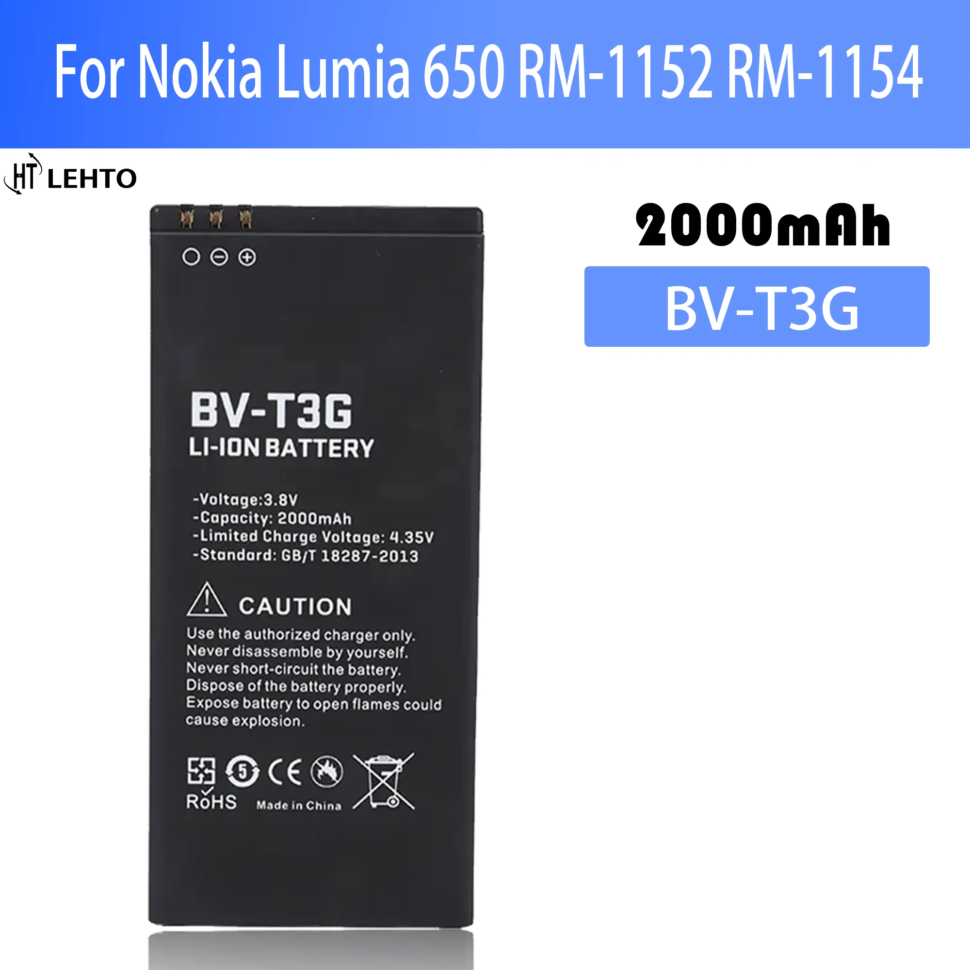 New 100% Original BV-T3G Battery For Nokia Lumia 650 RM-1152 RM-1154 phone Batteries Bateria
New 100% Original BV-T3G Battery For Nokia Lumia 650 RM-1152 RM-1154 phone Batteries Bateria