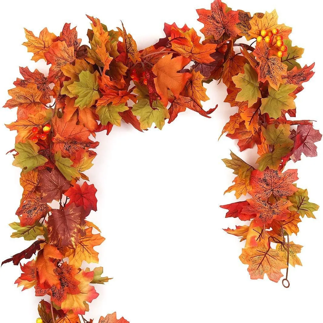 1PCS Autumn Christmas Wreath Hanging Vine Maple Leaf Garland, PVC Fall Home Decor for Door Wall Party
1PCS Autumn Christmas Wreath Hanging Vine Maple Leaf Garland, PVC Fall Home Decor for Door Wall Party