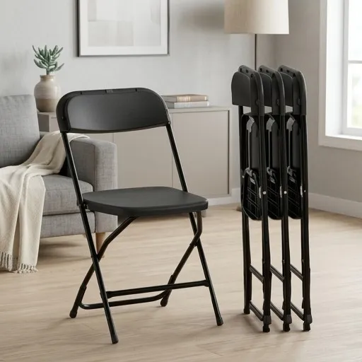 4 Pack White Foldable Plastic Chairs, 350 lbs Capacity Steel Frame, Stackable Seats for Indoor
4 Pack White Foldable Plastic Chairs, 350 lbs Capacity Steel Frame, Stackable Seats for Indoor