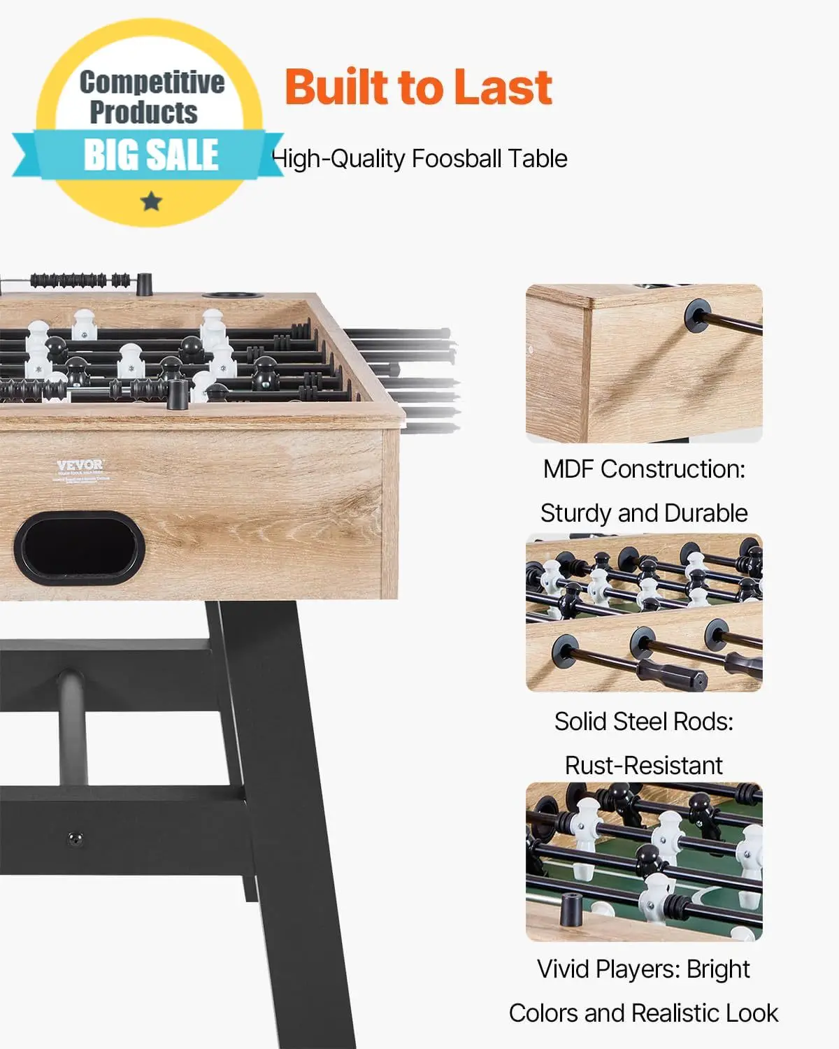 Substantial Foosball Table, 55 Inch Standard Size Table, Indoor Full-Size Foosball Tables, Includes Durable Soccer Set, For Home
Substantial Foosball Table, 55 Inch Standard Size Table, Indoor Full-Size Foosball Tables, Includes Durable Soccer Set, For Home