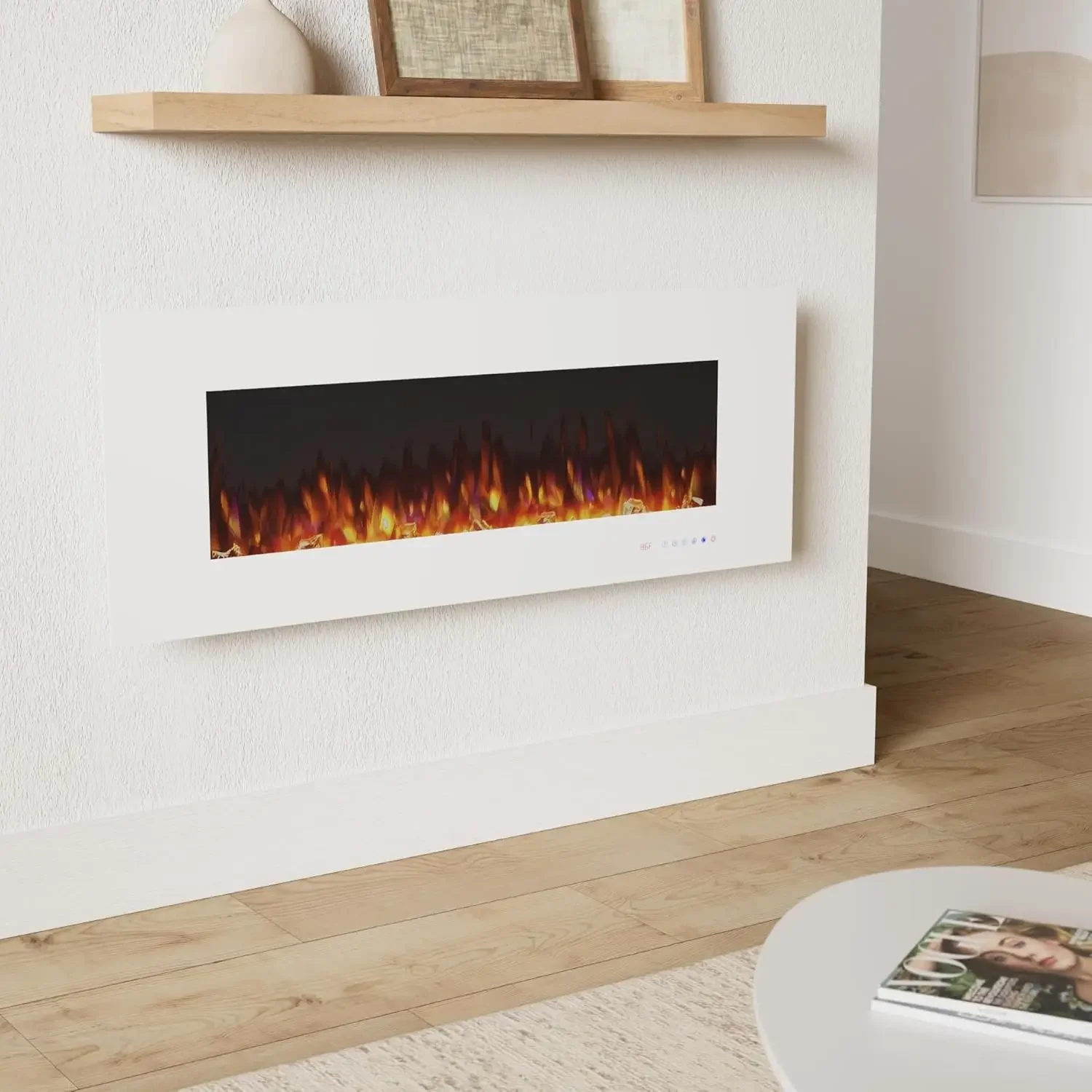 Electric Fireplace, 50 Inches Wall Mounted Fireplace with Overheating Protection, Thermostat, Timer & Remote, Touch Screen
Electric Fireplace, 50 Inches Wall Mounted Fireplace with Overheating Protection, Thermostat, Timer & Remote, Touch Screen