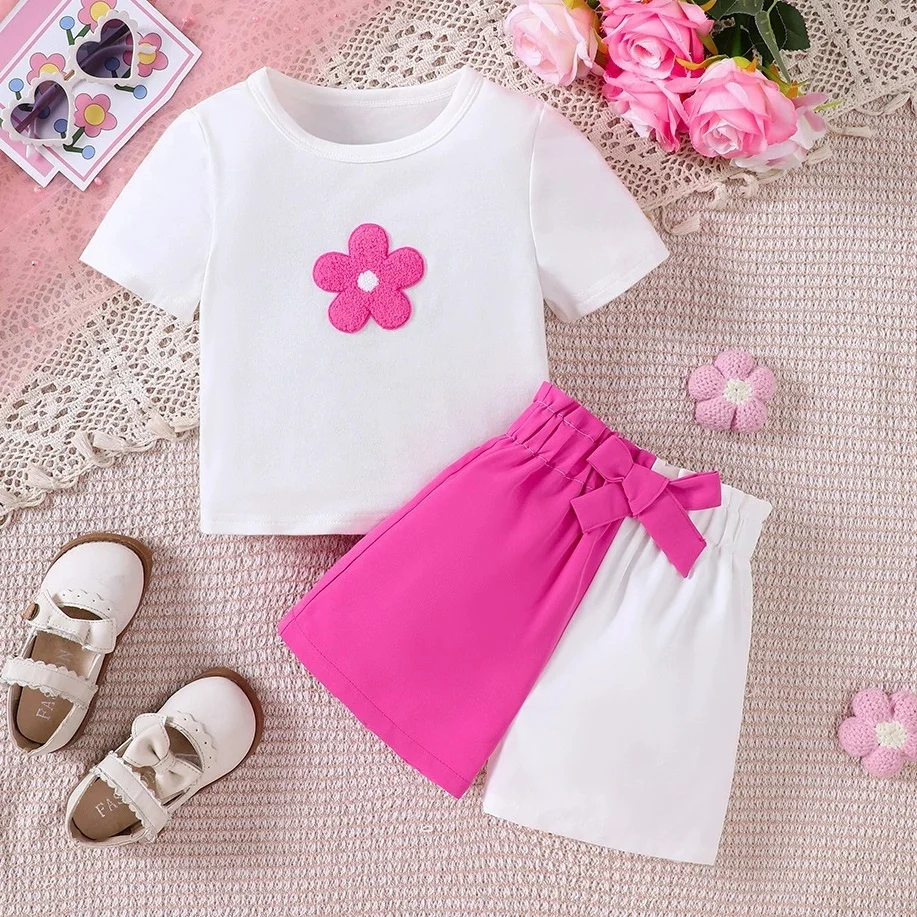 Kids Girls Summer Outfits Short T-Shirt + Shorts Set Girls Clothes Two-Piece Set For Gift Outdoor Play Baby Clothing 2 To 7 Year
Kids Girls Summer Outfits Short T-Shirt + Shorts Set Girls Clothes Two-Piece Set For Gift Outdoor Play Baby Clothing 2 To 7 Year