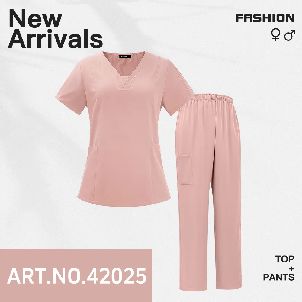 Medical Uniform Short Sleeve Scrubs Uniform Elastic Cigarette Pants Lab Coat Care Workwear Sets Operating Room Surgical Gown
Medical Uniform Short Sleeve Scrubs Uniform Elastic Cigarette Pants Lab Coat Care Workwear Sets Operating Room Surgical Gown