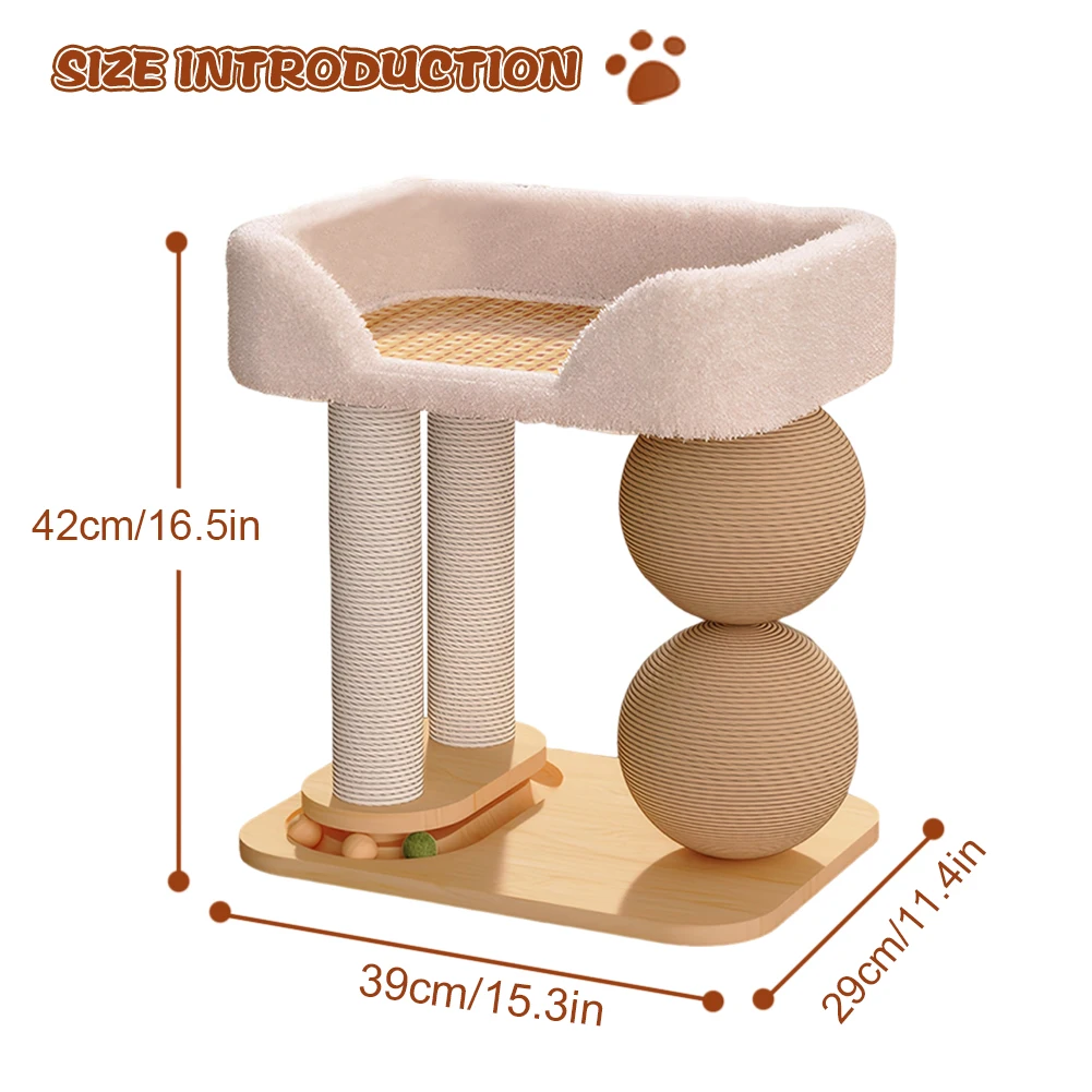 Cat Climbing Frame with Sisal Ball Cat Jumping Platform Summer Cooling Mat Wear Resist Integrated Sisal Bed Pet Supplies
Cat Climbing Frame with Sisal Ball Cat Jumping Platform Summer Cooling Mat Wear Resist Integrated Sisal Bed Pet Supplies