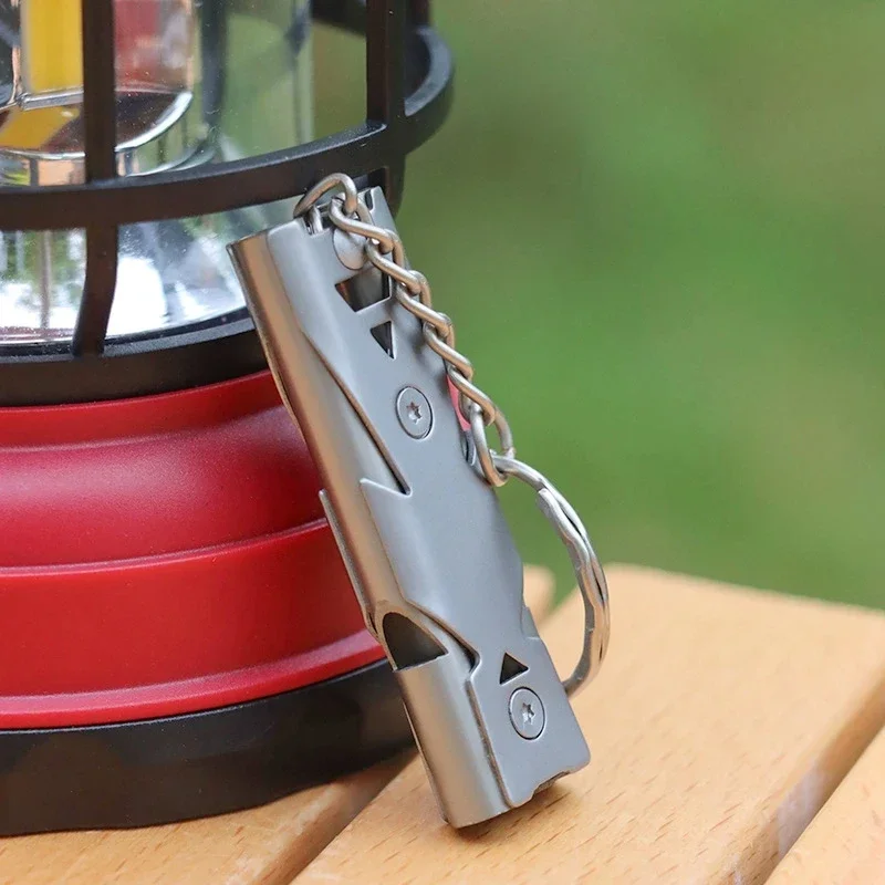 150DB Double Tube High-frequency High Decibel Survival Whistle Outdoor Rescue Steel Metal Survie Accessories Hiking Tool Travel
150DB Double Tube High-frequency High Decibel Survival Whistle Outdoor Rescue Steel Metal Survie Accessories Hiking Tool Travel