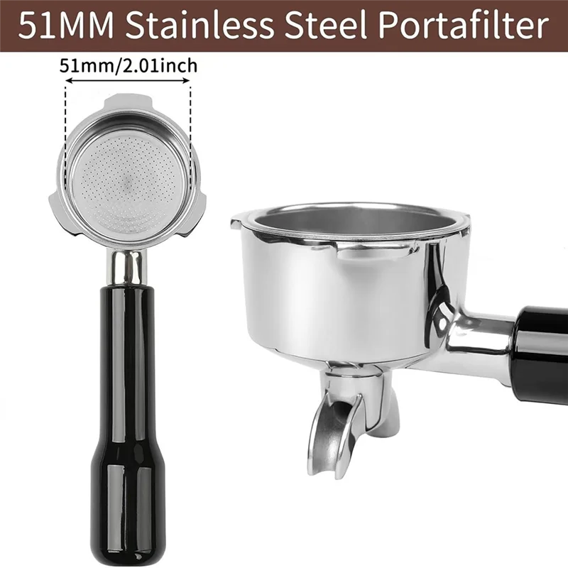 A74U 51Mm Stainless Steel Portafilter With 2 Spouts For Donlim And CASABREWS Espresso Machine CM5418, 3700Essential
A74U 51Mm Stainless Steel Portafilter With 2 Spouts For Donlim And CASABREWS Espresso Machine CM5418, 3700Essential