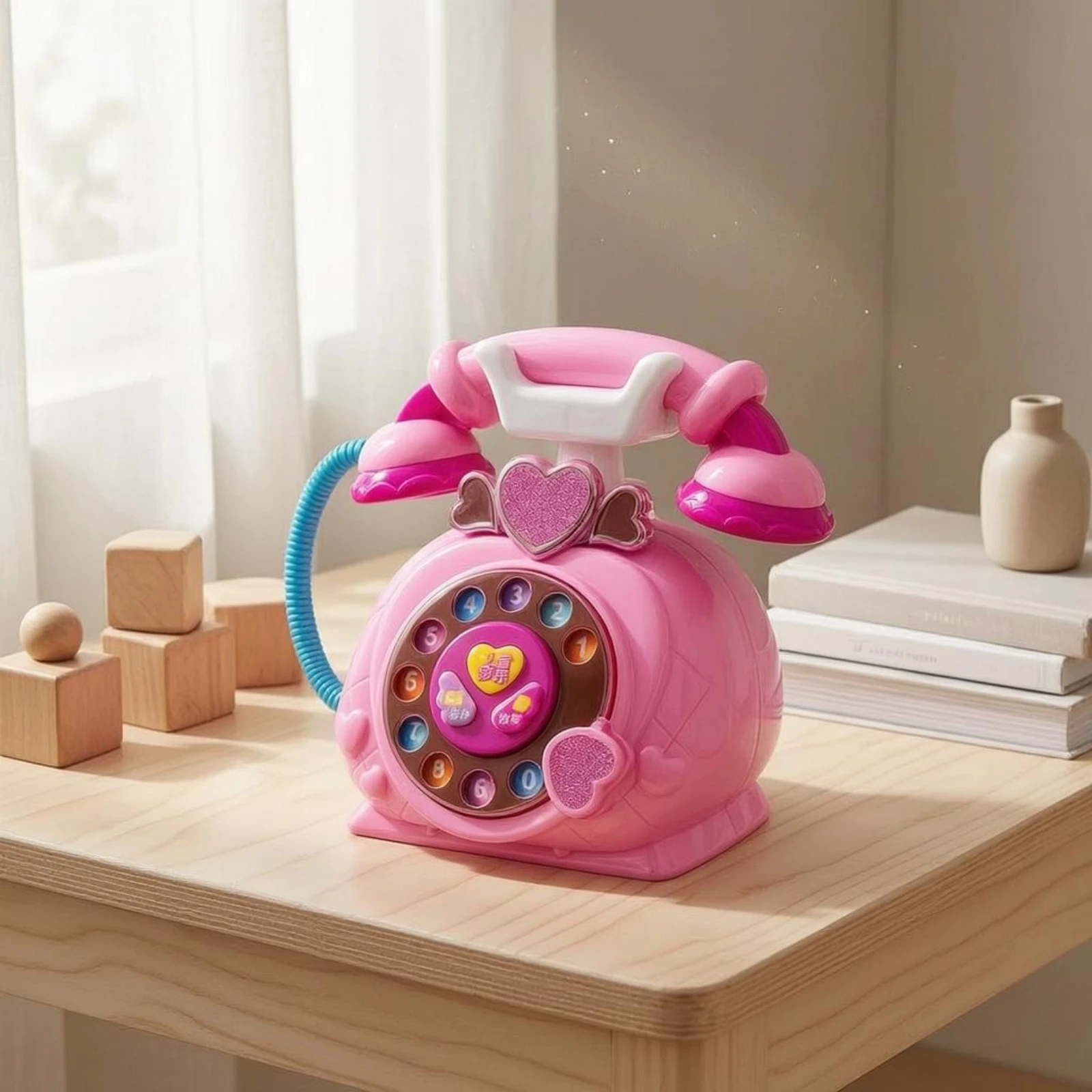 Music and Story Phone Glossy Plastic Princess Phone Toy Toy Telephone with Cord Colorful Buttons Glittery Accents for Children
Music and Story Phone Glossy Plastic Princess Phone Toy Toy Telephone with Cord Colorful Buttons Glittery Accents for Children