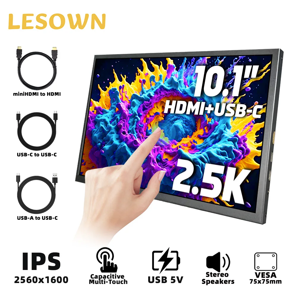 LESOWN 8.9 10.1 Inch 2560x1600 IPS Portable LCD Display Mini External Monitor USB‑C Laptop Extended Screen for CCTV PC Laptop
LESOWN 8.9 10.1 Inch 2560x1600 IPS Portable LCD Display Mini External Monitor USB‑C Laptop Extended Screen for CCTV PC Laptop