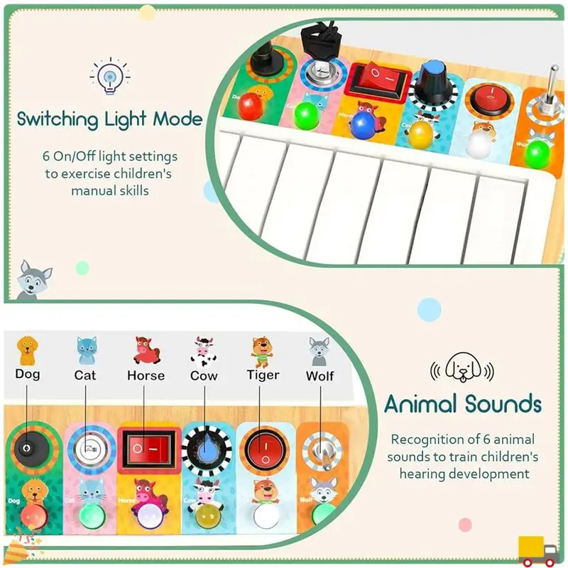 Busy Board Toddler Toys,Kids Sensory Toys With Music And Led Light Switches,Wooden Toys Light Switch Toys
Busy Board Toddler Toys,Kids Sensory Toys With Music And Led Light Switches,Wooden Toys Light Switch Toys