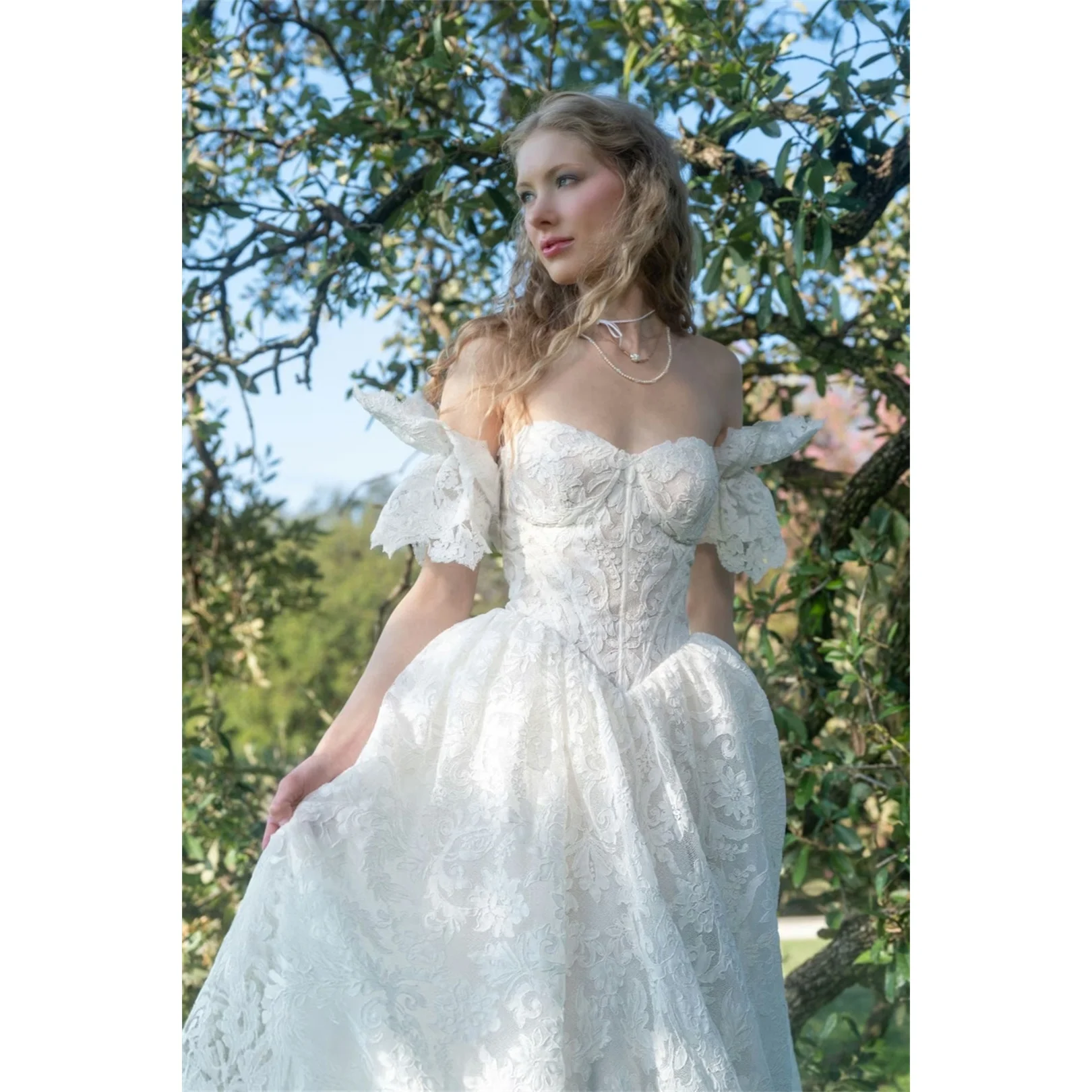 EDECPBM Lace Off The Shoulder Ivory Ball Gown Evening Dress 2026 Prom Dress Women's Wedding Party New Customized Robes de Soirée
EDECPBM Lace Off The Shoulder Ivory Ball Gown Evening Dress 2026 Prom Dress Women's Wedding Party New Customized Robes de Soirée