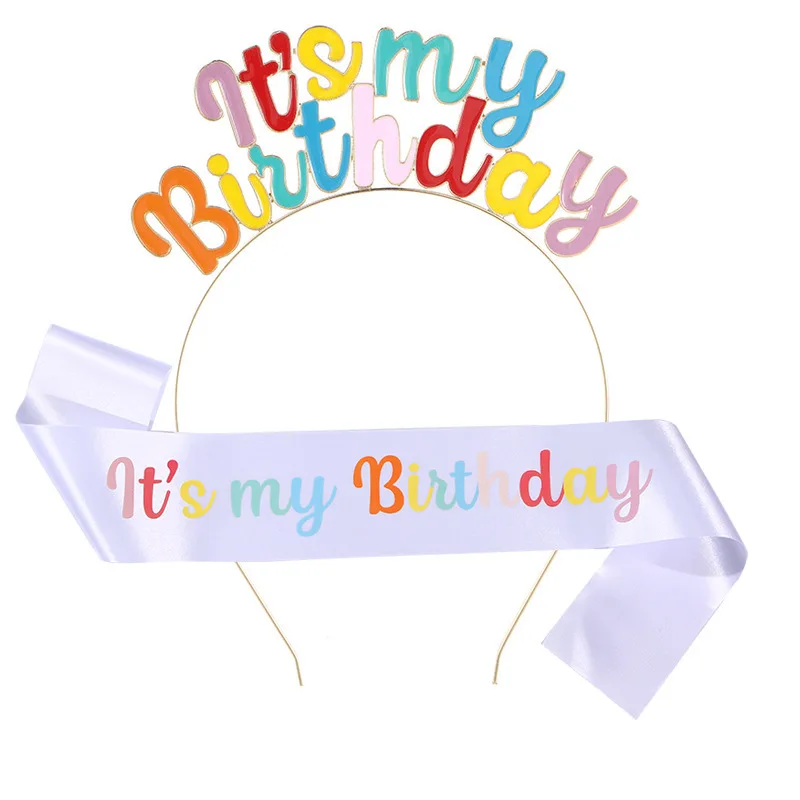 New Birthday Hair Band Shoulder Belt Etiquette Belt IT'S MY BIRTHDAY Girls' Headwear Hair Band Hair Accessories Party Supplies
New Birthday Hair Band Shoulder Belt Etiquette Belt IT'S MY BIRTHDAY Girls' Headwear Hair Band Hair Accessories Party Supplies
