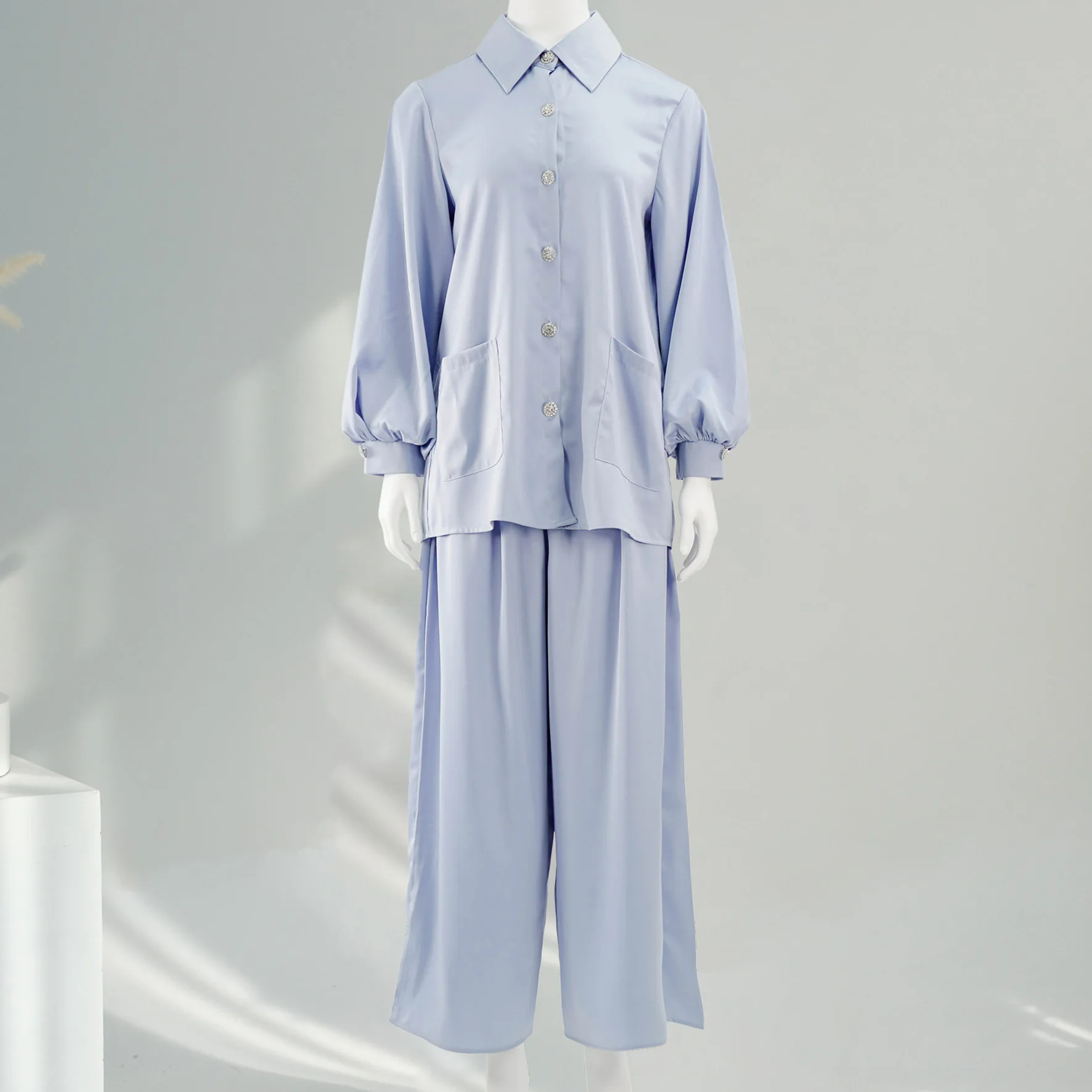 Solid Ramadan Women Muslim Ser Two Piece Sets Tracksuit Islamic Musulman Ensemble Casual Long Sleeve Blouse Wide Leg Pant Suits
Solid Ramadan Women Muslim Ser Two Piece Sets Tracksuit Islamic Musulman Ensemble Casual Long Sleeve Blouse Wide Leg Pant Suits